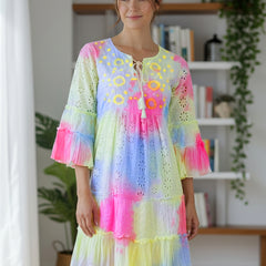 Multicolor Tie And Dye Mini Dress