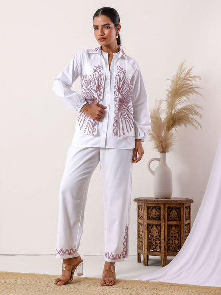 Ivory Elegance Embroidered Co-Ord Set