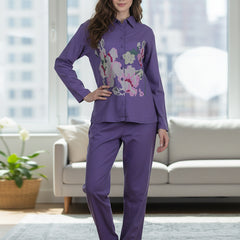 Purple Embroidery Work Co-Ord Set