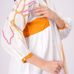 Sunlit Blossom Cotton Printed Short Dress