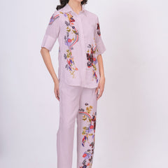 Lilac Bloom Printed Rayon Co-Ord Set