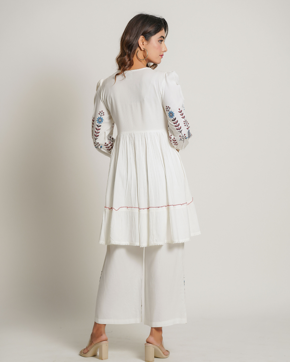 Cotton White Co-Ord Set With Elegant Embroidery