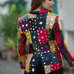 Regal Radiance Mashroo Mirror Work Blazer