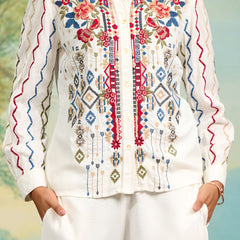 Embroidery Work White Co-Ord Set
