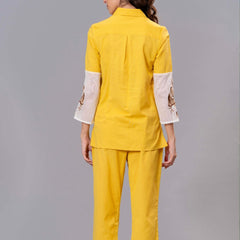 Sunshine Bloom Embroidered Cotton Co-Ord Set