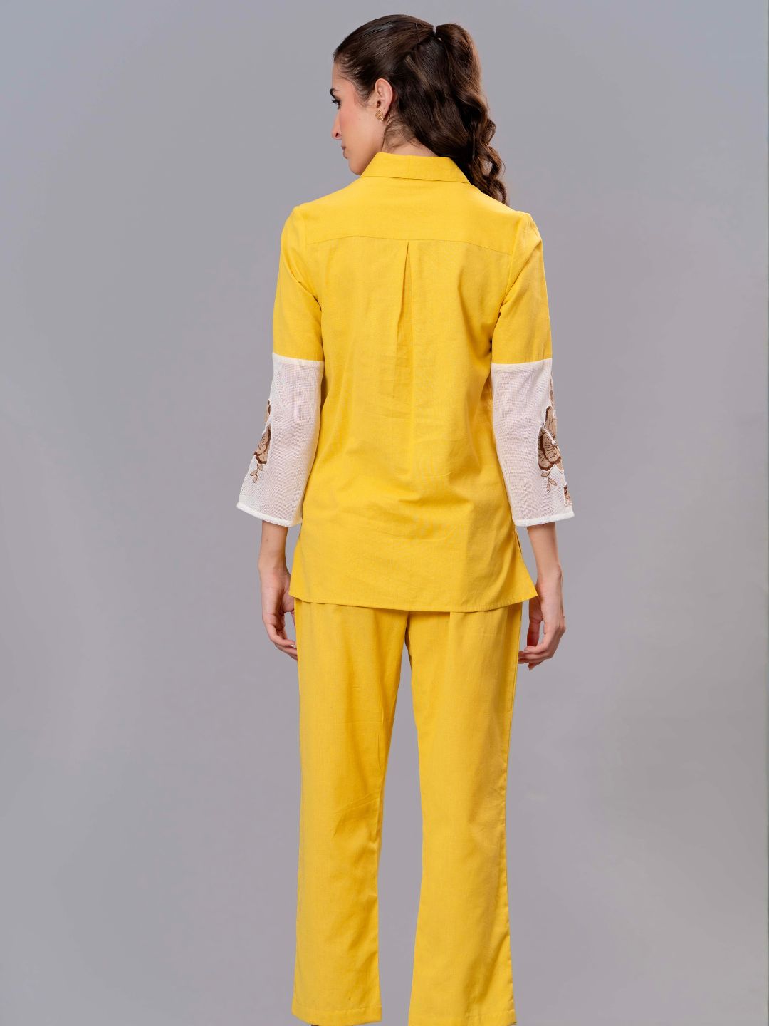Sunshine Bloom Embroidered Cotton Co-Ord Set