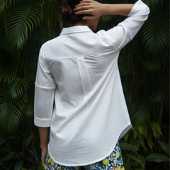 Contemporary Lemon Print Pocket Premium Cotton Shirt