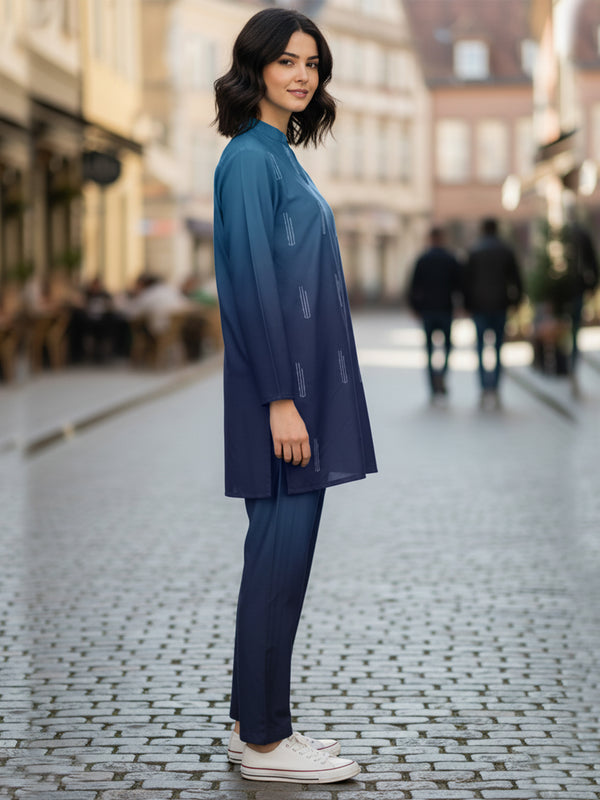 Blue Silk  Co Ord Set