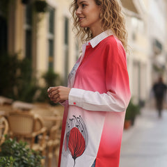 Rose Pink Ombre Shirt Top