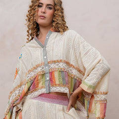 Women’s Multi-Color Cotton Embroidered Co-ord Set