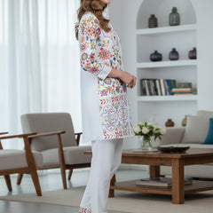 Tropical Bloom Embroidered Co-ord Set