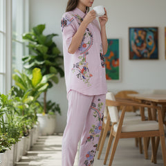 Lilac Bloom Printed Rayon Co-Ord Set