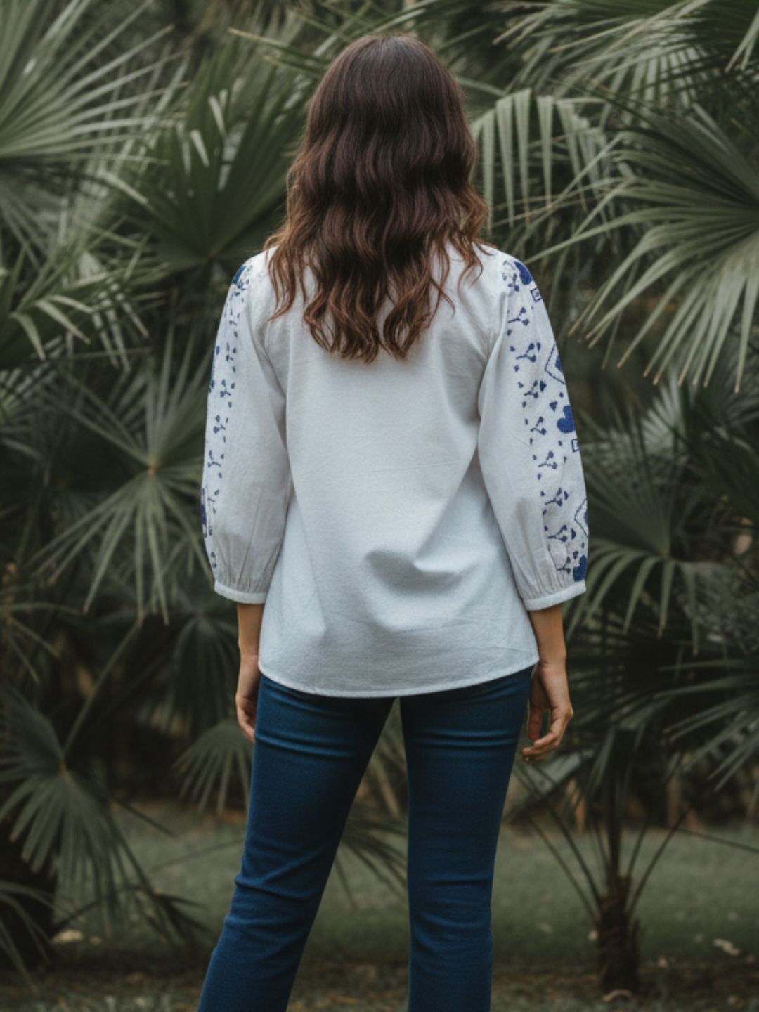 White Grace Embroidered Cotton Top
