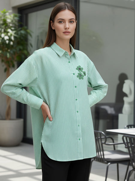 Green embroidery Work Shirt