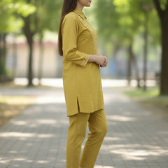 Golden Lace Mustard Cotton Co-ord Set