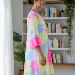Multicolor Tie And Dye Mini Dress