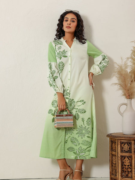 Green Glow Shirt Dress