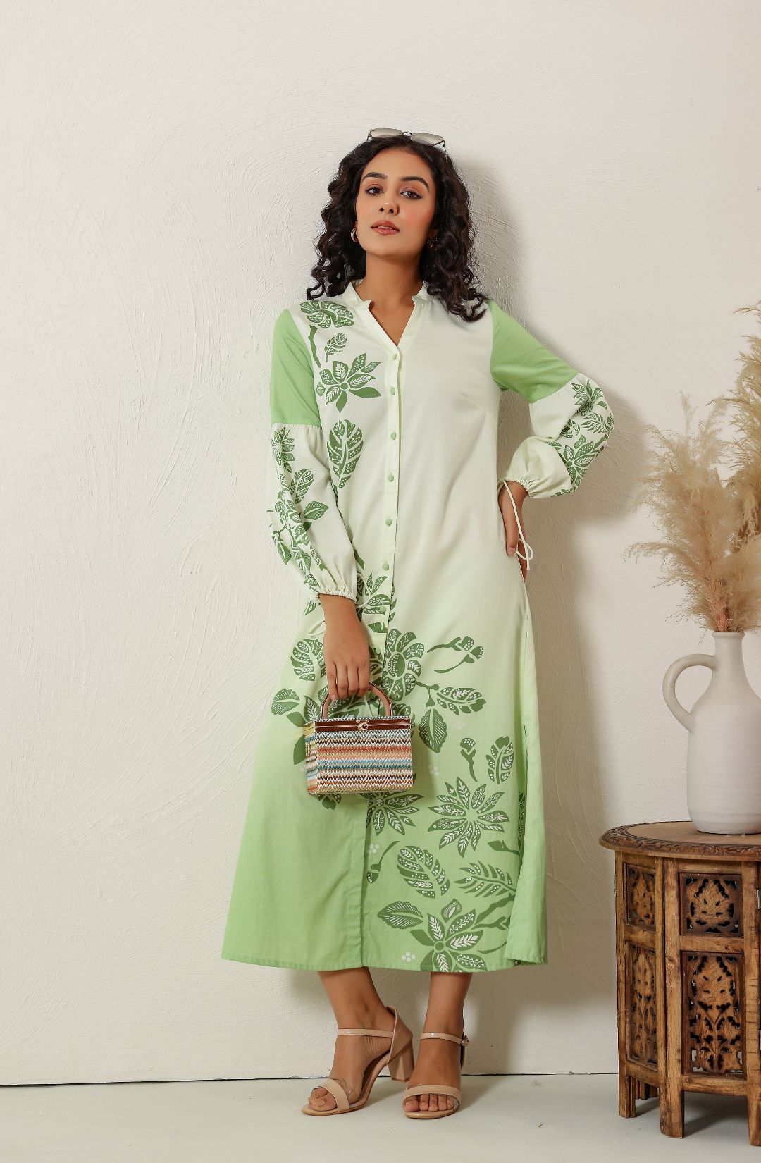 Green Glow Shirt Dress