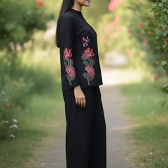 Black Embroidered Co-ord Set