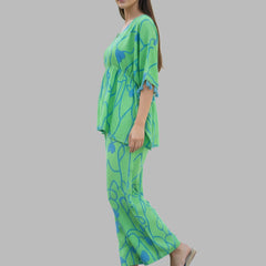 Stylish Green Flared Co-Ord Set
