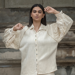 Timeless Beige Khadi Co-ord Set