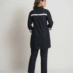 Rayon black Co-Ord Set With Beautiful Embroidery