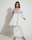 White Rayon Co-Ord Set With Embroidery