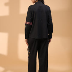 Designer Black Embroidery Work Co-Ord Set