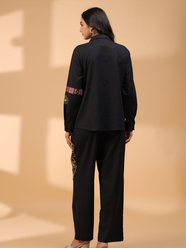 Designer Black Embroidery Work Co-Ord Set