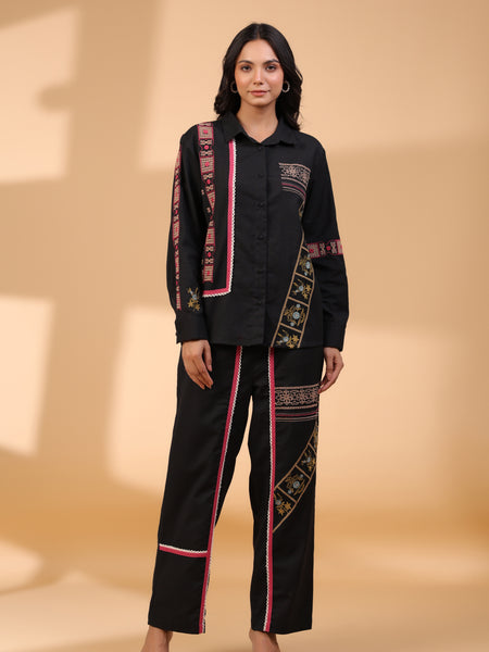 Designer Black Embroidery Work Co-Ord Set