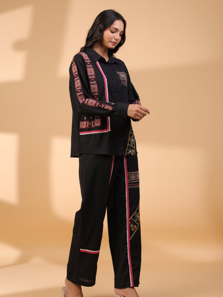Designer Black Embroidery Work Co-Ord Set