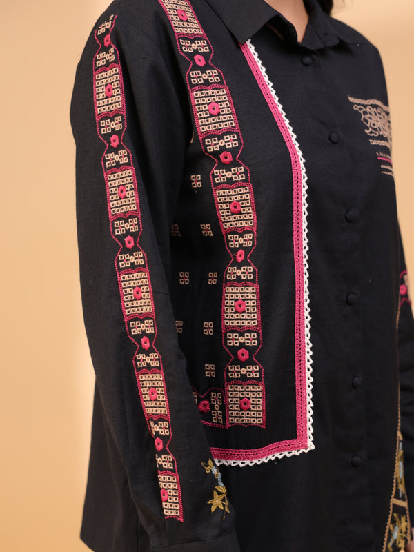Designer Black Embroidery Work Co-Ord Set