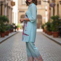 Breezy Blue Cotton Co-ord Set