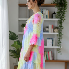 Multicolor Tie And Dye Mini Dress