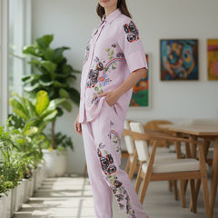 Lilac Bloom Printed Rayon Co-Ord Set