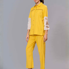 Sunshine Bloom Embroidered Cotton Co-Ord Set