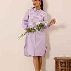 Lilac Dream Cotton Shirt Dress