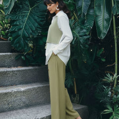Trendy Olive Green Casual Co-ord Outfit Set