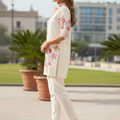 Colourful Embroidered Cotton  Co-Ord Set