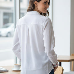 Floral Embroidered Button-Down Shirt