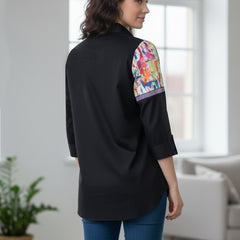 Black Hand-Painted Cotton Shirt