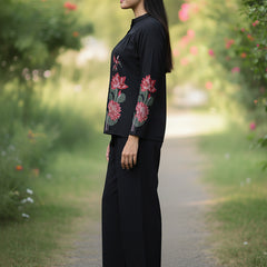 Black Embroidered Co-ord Set