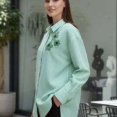 Green embroidery Work Shirt
