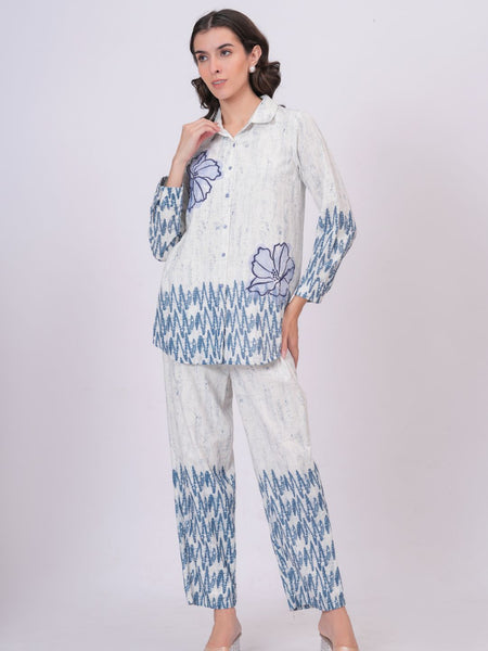 Indigo Meadow Printed Co-Ord Shirt & Pant Set