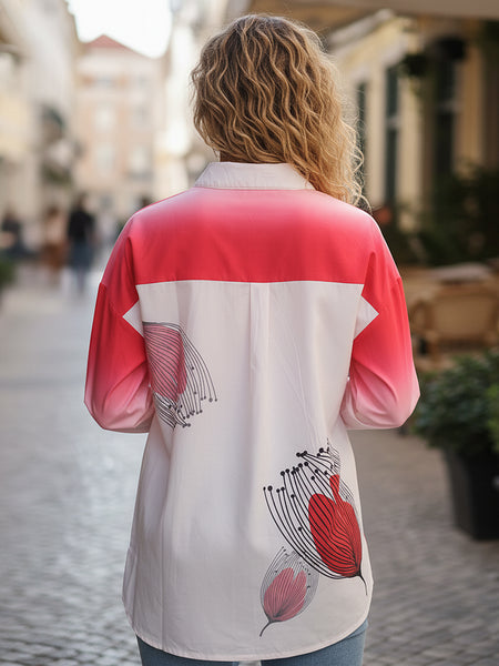 Rose Pink Ombre Shirt Top