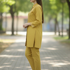 Golden Lace Mustard Cotton Co-ord Set