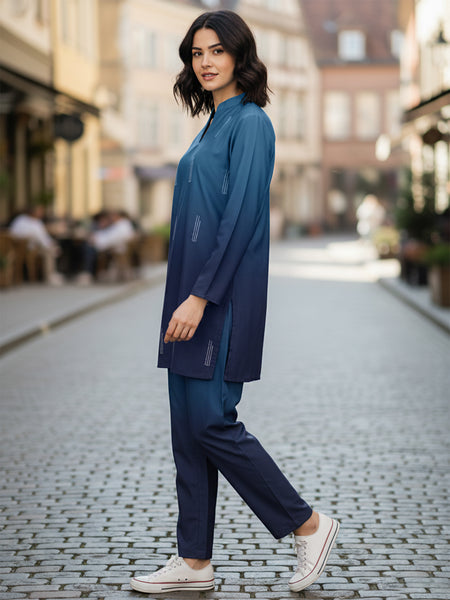 Blue Silk  Co Ord Set