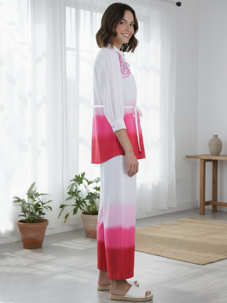 Pink Cotton Embroidery Co-Ord Set