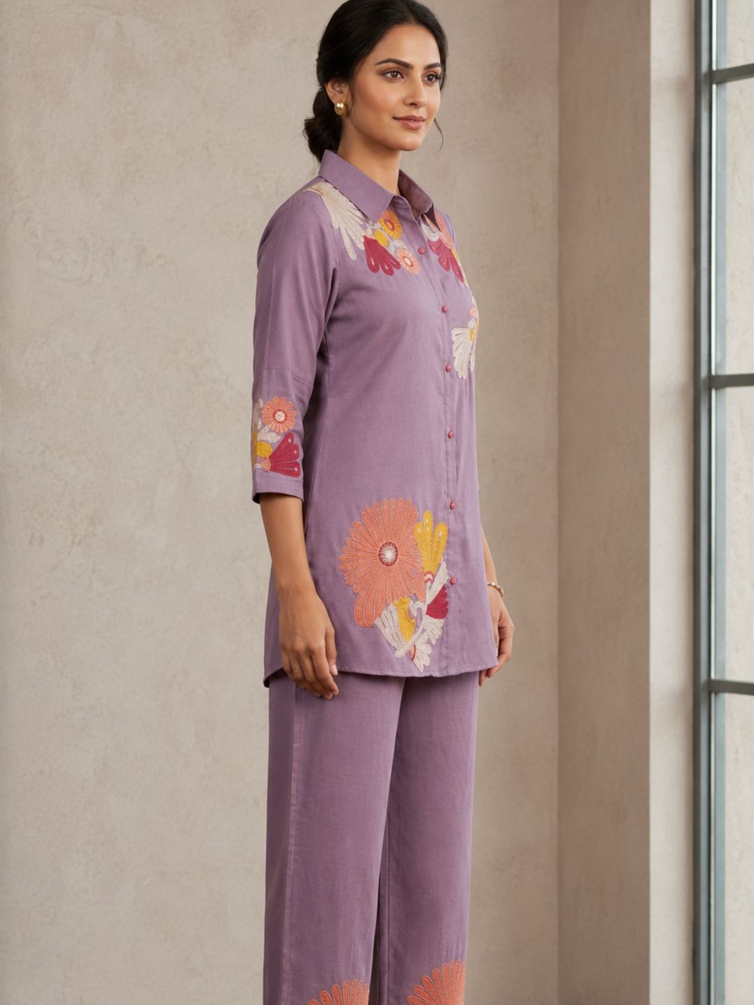 Lavender Garden Embroidered Co-Ord Set