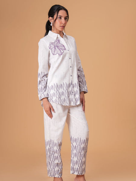 Lilac Whisper Printed Co-Ord Shirt & Pant Set